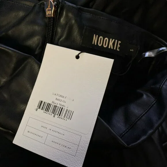 Nookie Viktoria Faux Leather Pants Matte Black